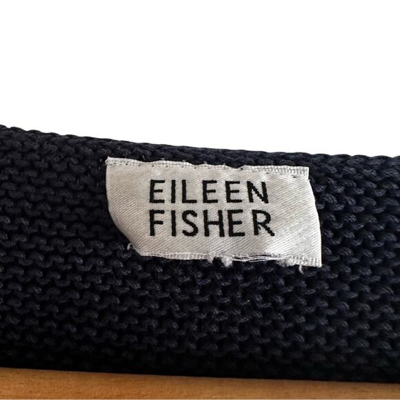 Eileen Fisher Knit V Neck Navy Blue Longsleeve Sweater Medium - Picture 2 of 6